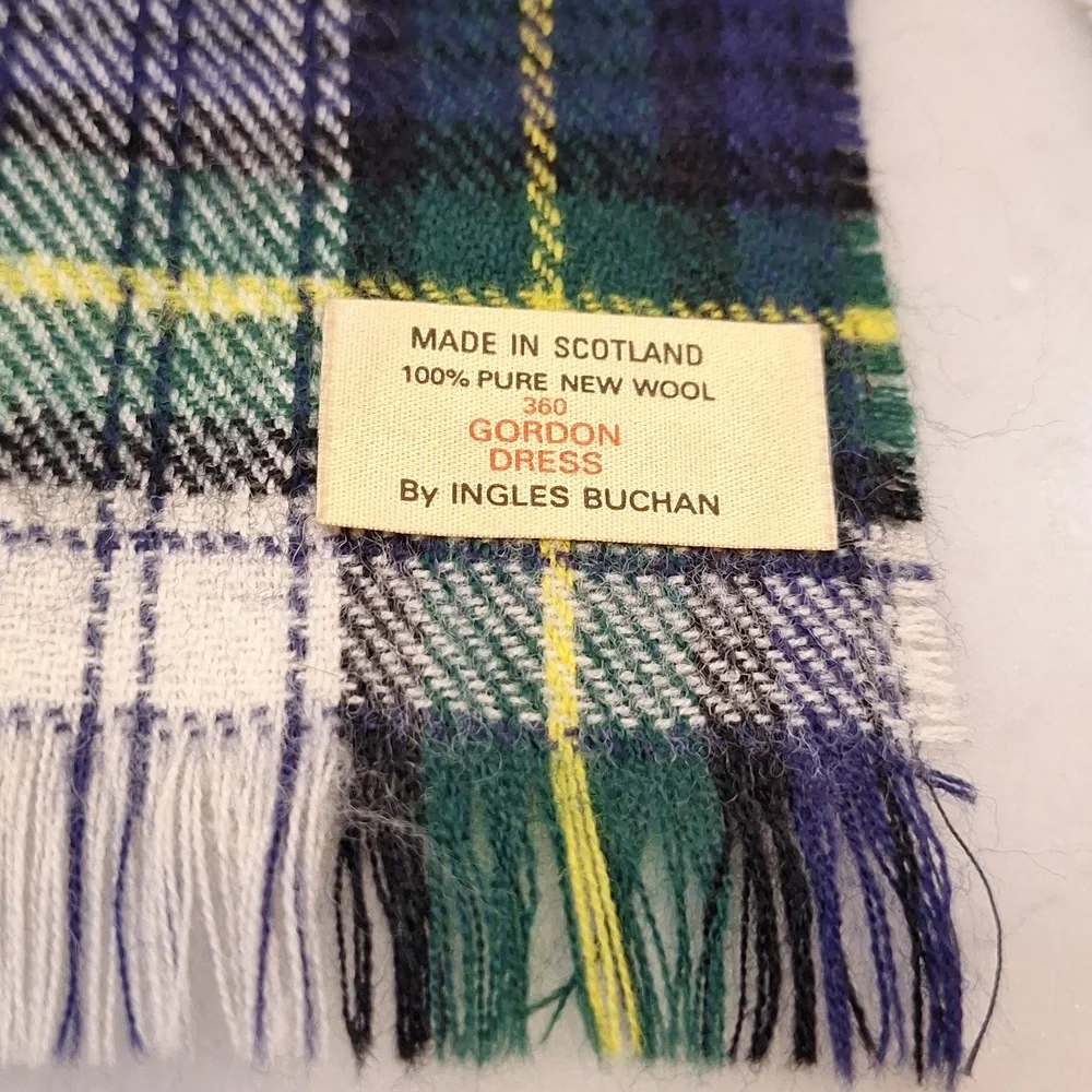 Gorden Dress Blue Green 100% Pure New Wool Plaid Wrap Scarf Tartan RL Vibes‎